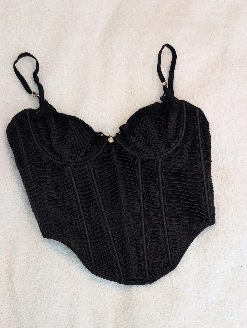 Black Structured Bustier Corset Top - Women Intimates